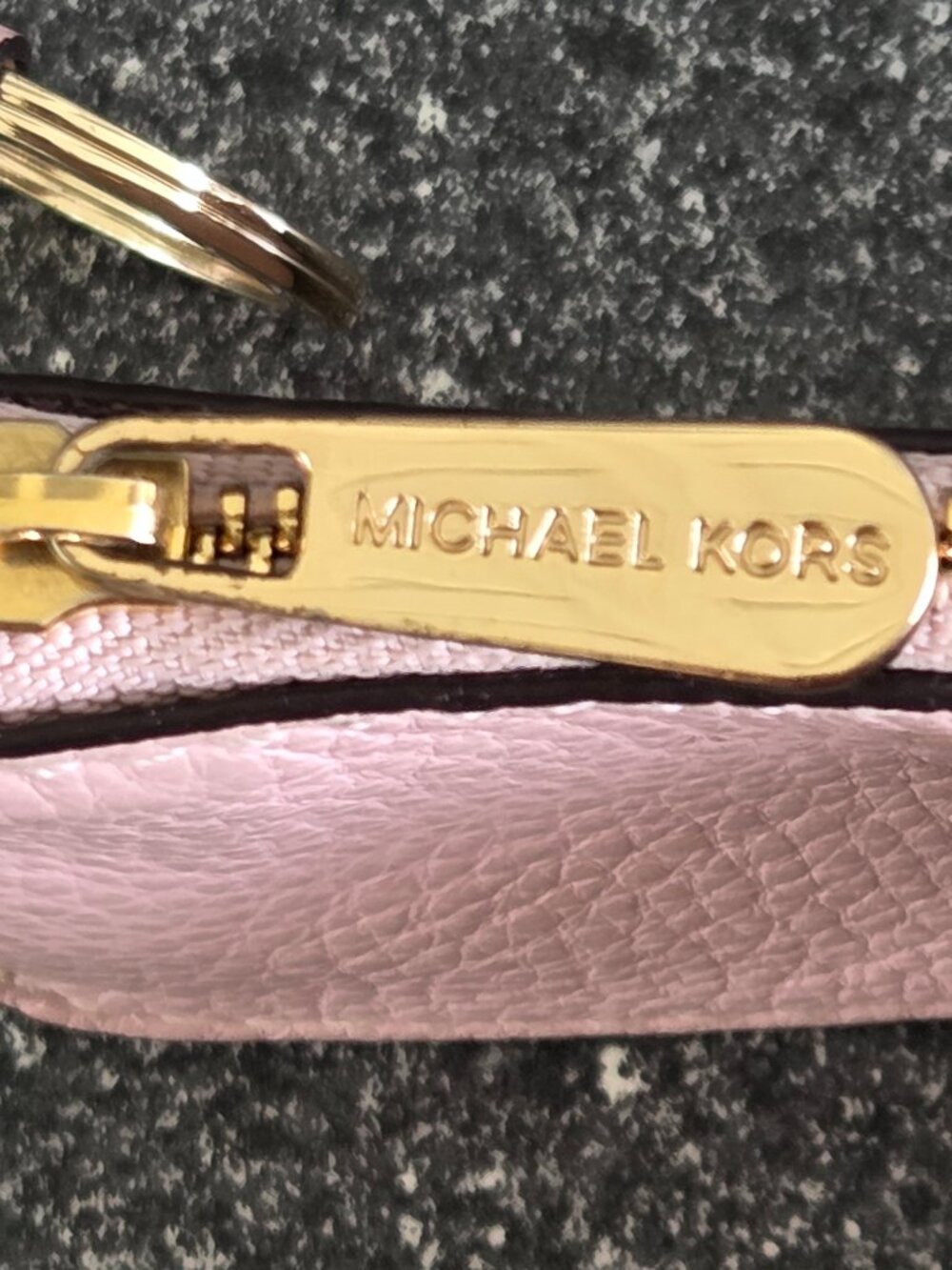 Michael Kors Pebble Leather Jet Set Travel Coin Wristlet Wallet LIGHT PINK - Picture 3 of 6